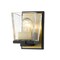 Z-Lite Bleeker Street 1 Light Wall Sconce, Matte Black & Olde Brass & Clear 475-1S-MB-OBR - alternate 1